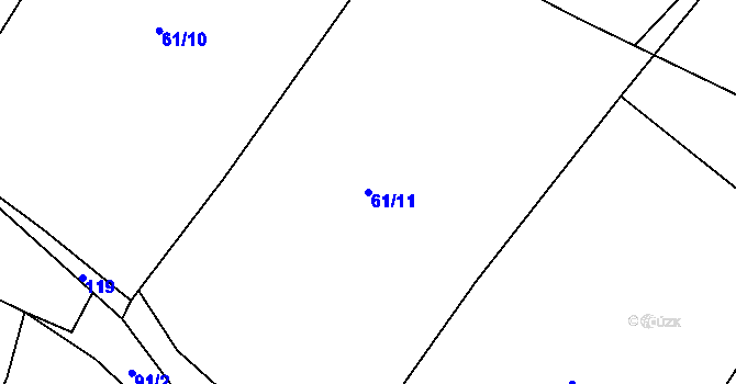 Parcela st. 61/11 v KÚ Kobylnice nad Svratkou, Katastrální mapa