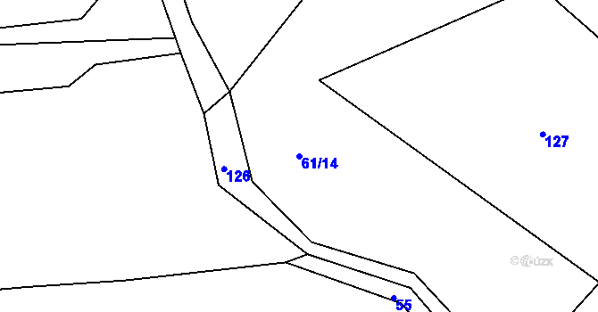 Parcela st. 61/14 v KÚ Kobylnice nad Svratkou, Katastrální mapa