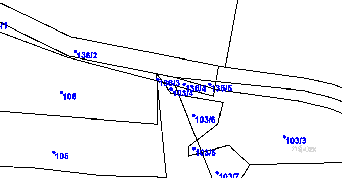 Parcela st. 103/4 v KÚ Kobylnice nad Svratkou, Katastrální mapa