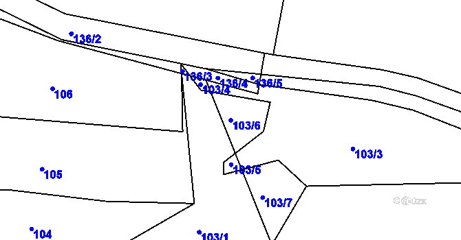 Parcela st. 103/6 v KÚ Kobylnice nad Svratkou, Katastrální mapa