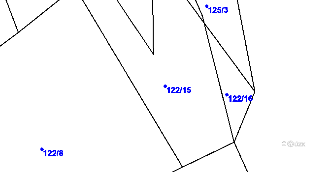 Parcela st. 122/15 v KÚ Kobylnice nad Svratkou, Katastrální mapa