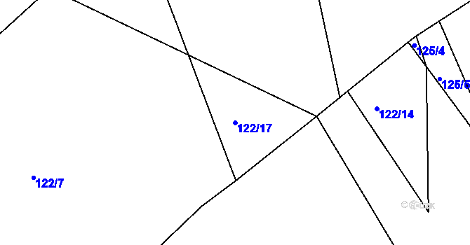 Parcela st. 122/17 v KÚ Kobylnice nad Svratkou, Katastrální mapa