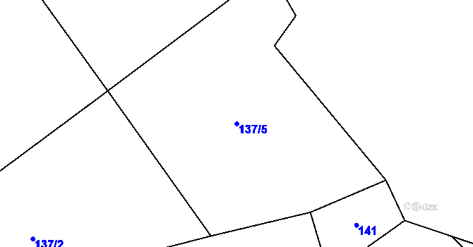 Parcela st. 137/5 v KÚ Koroužné, Katastrální mapa