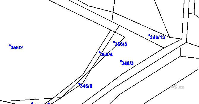 Parcela st. 356/4 v KÚ Koroužné, Katastrální mapa