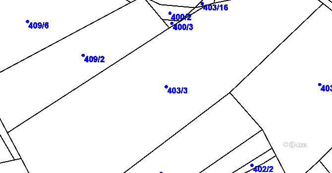 Parcela st. 403/3 v KÚ Koroužné, Katastrální mapa