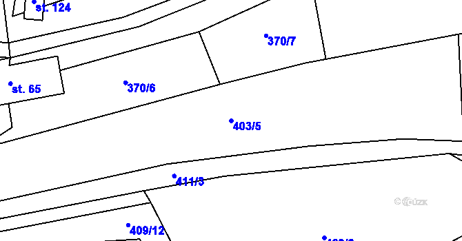 Parcela st. 403/5 v KÚ Koroužné, Katastrální mapa