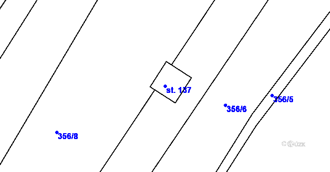 Parcela st. 137 v KÚ Koroužné, Katastrální mapa