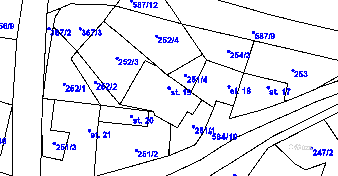Parcela st. 19 v KÚ Švařec, Katastrální mapa