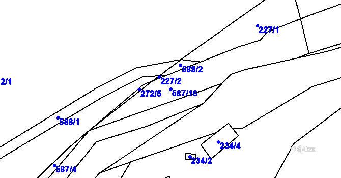 Parcela st. 587/16 v KÚ Švařec, Katastrální mapa