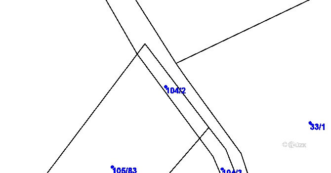 Parcela st. 104/2 v KÚ Korozluky, Katastrální mapa