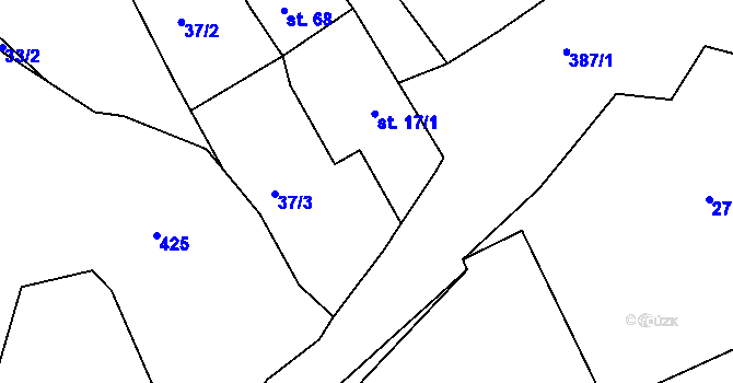 Parcela st. 423 v KÚ Korozluky, Katastrální mapa