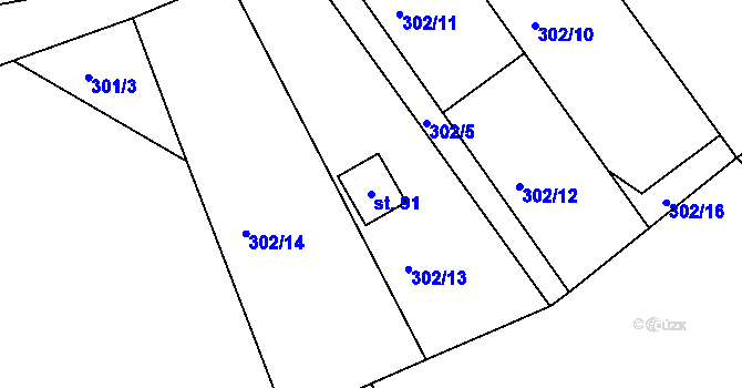 Parcela st. 91 v KÚ Sedlec u Obrnic, Katastrální mapa