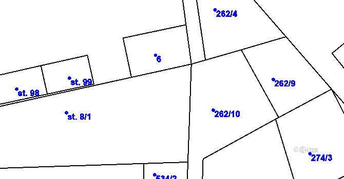 Parcela st. 7 v KÚ Sedlec u Obrnic, Katastrální mapa