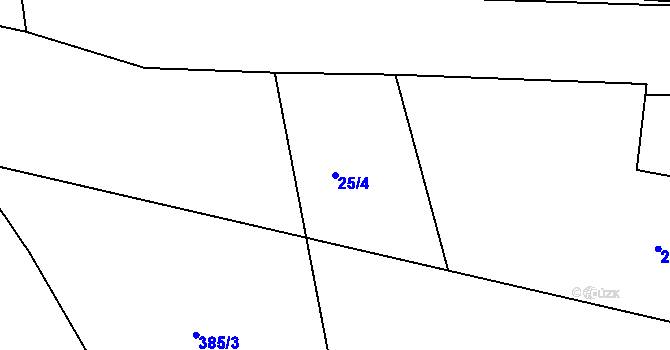Parcela st. 25/4 v KÚ Sedlec u Obrnic, Katastrální mapa