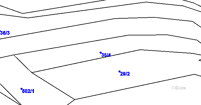 Parcela st. 35/4 v KÚ Sedlec u Obrnic, Katastrální mapa