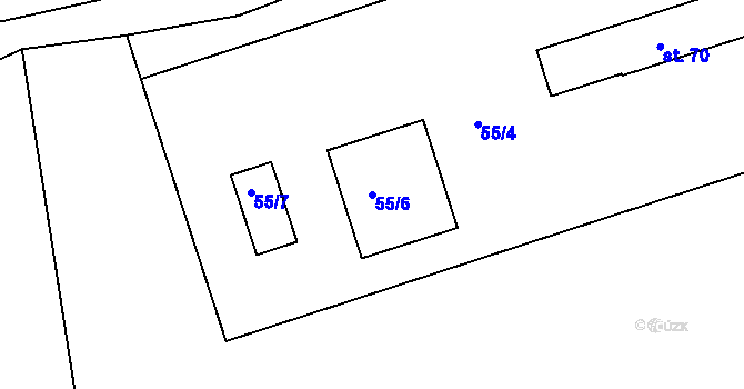 Parcela st. 55/6 v KÚ Sedlec u Obrnic, Katastrální mapa
