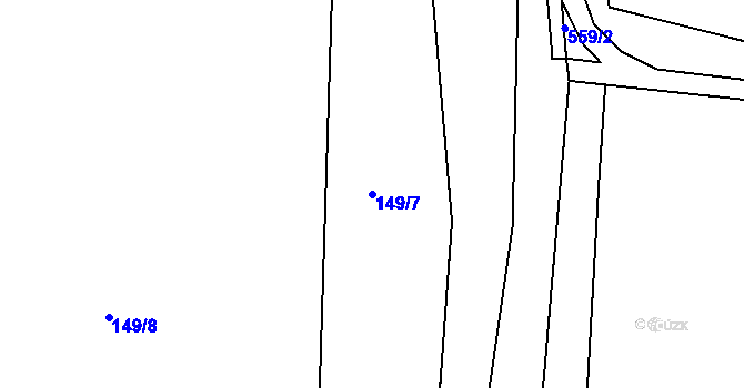 Parcela st. 149/7 v KÚ Sedlec u Obrnic, Katastrální mapa