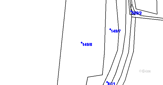 Parcela st. 149/8 v KÚ Sedlec u Obrnic, Katastrální mapa