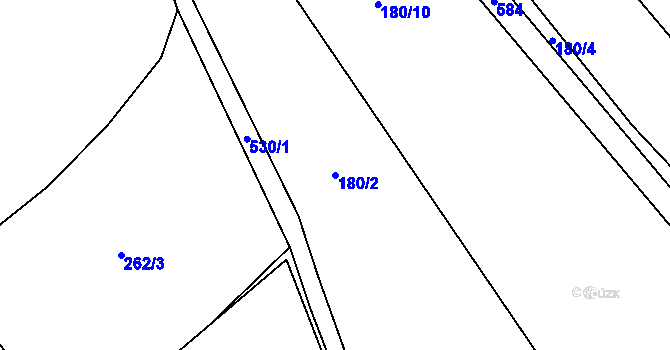 Parcela st. 180/2 v KÚ Sedlec u Obrnic, Katastrální mapa