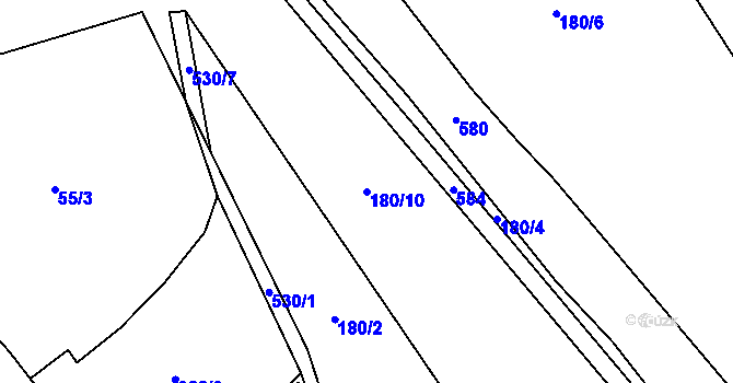 Parcela st. 180/10 v KÚ Sedlec u Obrnic, Katastrální mapa