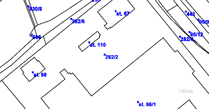 Parcela st. 282/2 v KÚ Sedlec u Obrnic, Katastrální mapa