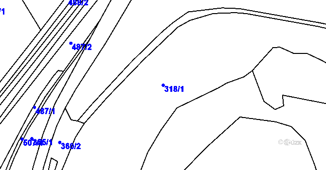 Parcela st. 318/1 v KÚ Sedlec u Obrnic, Katastrální mapa