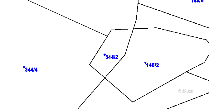 Parcela st. 344/2 v KÚ Sedlec u Obrnic, Katastrální mapa