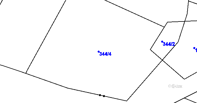Parcela st. 344/4 v KÚ Sedlec u Obrnic, Katastrální mapa