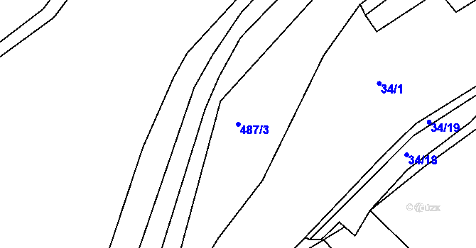 Parcela st. 487/3 v KÚ Sedlec u Obrnic, Katastrální mapa
