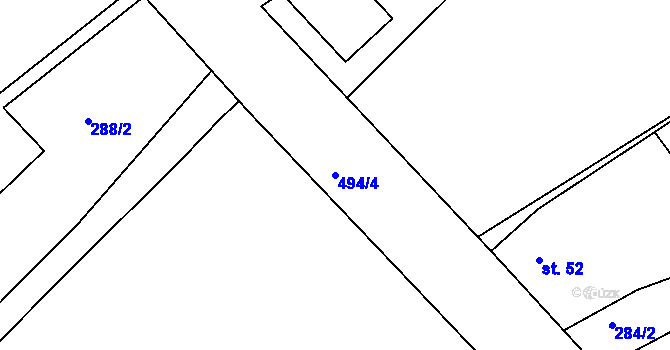 Parcela st. 494/4 v KÚ Sedlec u Obrnic, Katastrální mapa