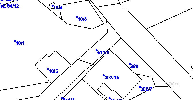 Parcela st. 511/1 v KÚ Sedlec u Obrnic, Katastrální mapa