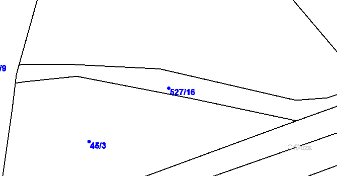 Parcela st. 527/16 v KÚ Sedlec u Obrnic, Katastrální mapa