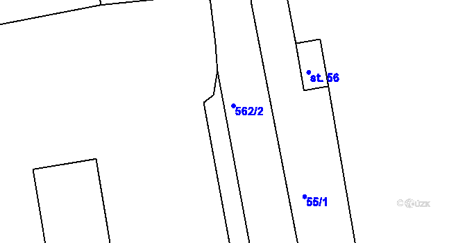 Parcela st. 562/2 v KÚ Sedlec u Obrnic, Katastrální mapa