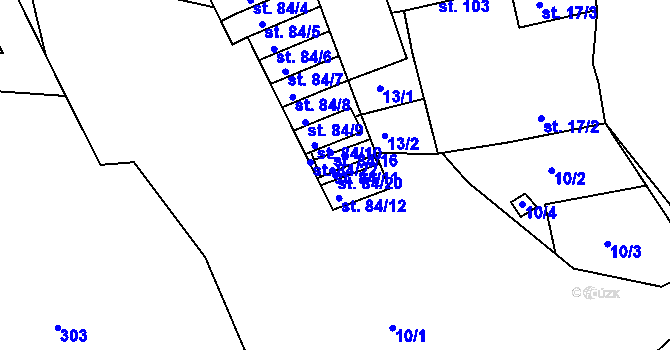 Parcela st. 84/20 v KÚ Sedlec u Obrnic, Katastrální mapa