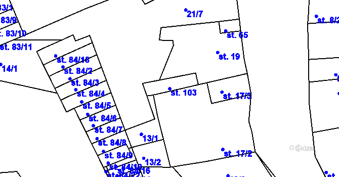 Parcela st. 103 v KÚ Sedlec u Obrnic, Katastrální mapa