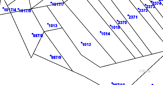 Parcela st. 1012 v KÚ Koruna, Katastrální mapa