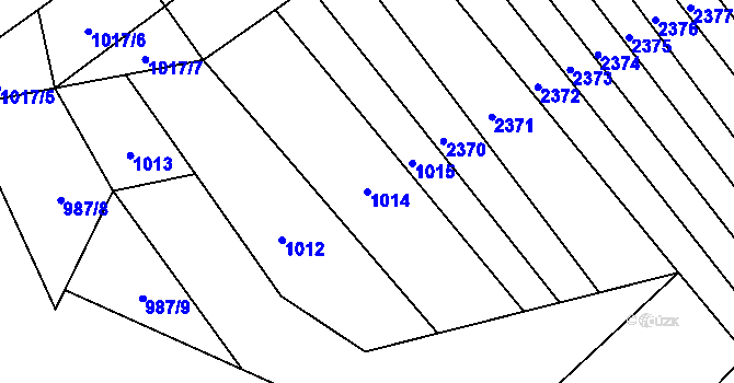 Parcela st. 1014 v KÚ Koruna, Katastrální mapa