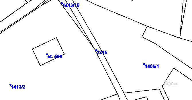 Parcela st. 2215 v KÚ Koruna, Katastrální mapa