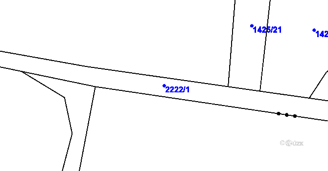 Parcela st. 2222/1 v KÚ Koruna, Katastrální mapa