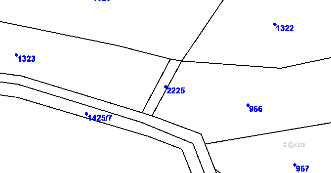 Parcela st. 2225 v KÚ Koruna, Katastrální mapa