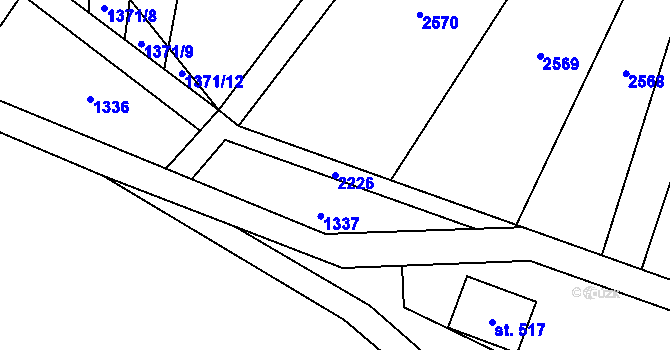 Parcela st. 2226 v KÚ Koruna, Katastrální mapa