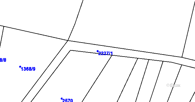Parcela st. 2227/1 v KÚ Koruna, Katastrální mapa
