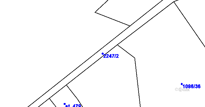 Parcela st. 2247/2 v KÚ Koruna, Katastrální mapa