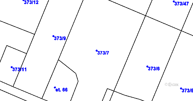 Parcela st. 373/7 v KÚ Korycany, Katastrální mapa
