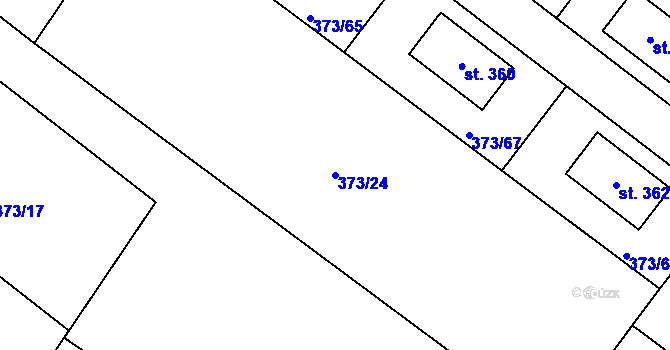Parcela st. 373/24 v KÚ Korycany, Katastrální mapa