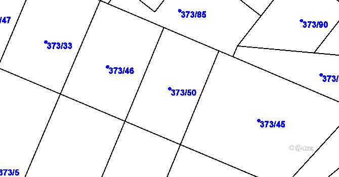 Parcela st. 373/50 v KÚ Korycany, Katastrální mapa