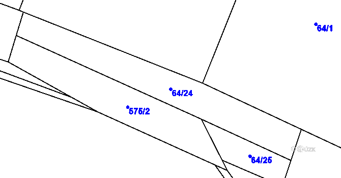 Parcela st. 64/24 v KÚ Korycany, Katastrální mapa