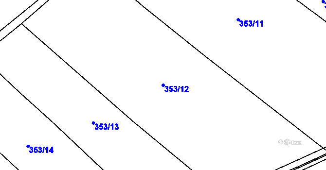 Parcela st. 353/12 v KÚ Korycany, Katastrální mapa
