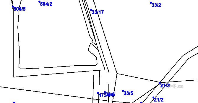 Parcela st. 33/3 v KÚ Blišice, Katastrální mapa