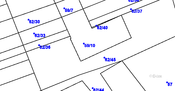 Parcela st. 59/11 v KÚ Blišice, Katastrální mapa